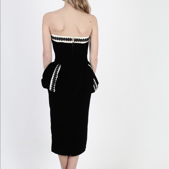 Vintage 80’s Jessica McClintock Velvet Tuxedo Style Cocktail Dress - Picture 4 of 5